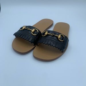 Gucci Malaga fringe leather sandal